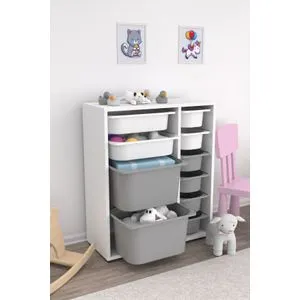 Zen 2D2K6U - Višenamenski kabinet u beloj i sivoj boji