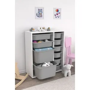 Zen 2D2K6U - Višenamenski kabinet u beloj i sivoj boji