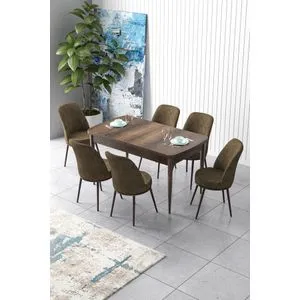 Zen - Baroque, Brown Baroque
Brown Extendable Dining Table & Chairs Set (7 Pieces)