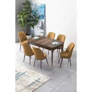 Zen - Baroque, Cappuccino Baroque
Cappuccino Extendable Dining Table & Chairs Set (7 Pieces)