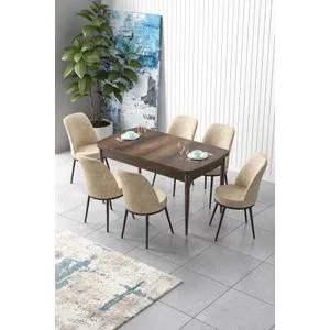 Zen - Baroque, Cream Baroque
Cream Extendable Dining Table & Chairs Set (7 Pieces)