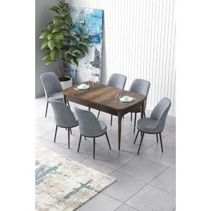 Zen - Baroque, Grey Baroque
Grey Extendable Dining Table & Chairs Set (7 Pieces)