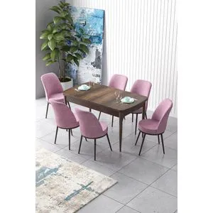 Zen - Baroque, Pink Baroque
Pink Extendable Dining Table & Chairs Set (7 Pieces)