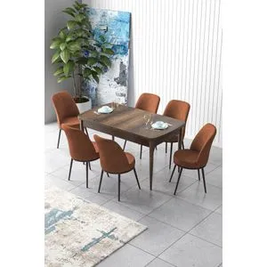 Zen - Baroque, Tile Red Baroque
Tile Red Extendable Dining Table & Chairs Set (7 Pieces)