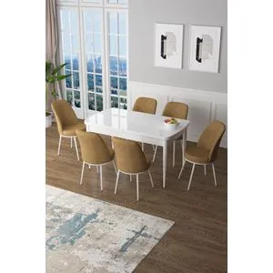 Zen - White, Cappuccino White
Cappuccino Extendable Dining Table & Chairs Set (7 Pieces)