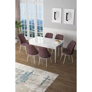 Zen - White, Dusty Rose White
Dusty Rose Extendable Dining Table & Chairs Set (7 Pieces)