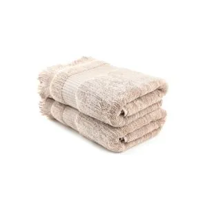 Zeus - Light Brown Light Brown Hand Towel Set (2 Pieces)