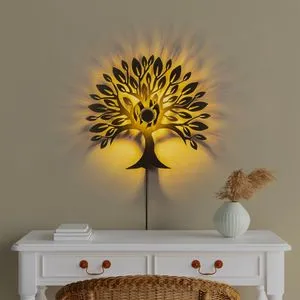 Zidna lampa 'Srce Drveta V2' u crnoj boji