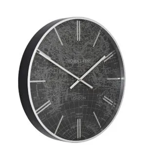 Zidni sat WORLD TRAVELLER 53cm 778901 - Black/Silver - DCS