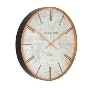 Zidni sat WORLD TRAVELLER 75cm 778902 - Black/Gold - DCS