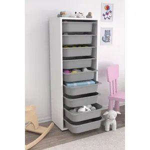 Zola 9N - Višenamenski kabinet u beloj i sivoj boji