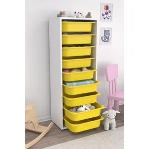 Zola 9N - Višenamenski kabinet u beloj i žutoj boji