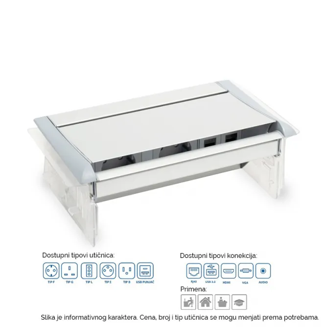 ABL AERO FLIP SIVI 2x ŠUKO 2xRJ45-a