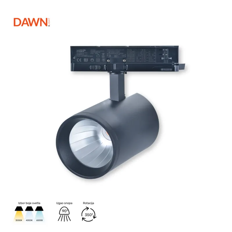 DAWN LED REFLEKTOR ŠINSKI GD19C40B 40W CCT CRNI TROSTEPENI