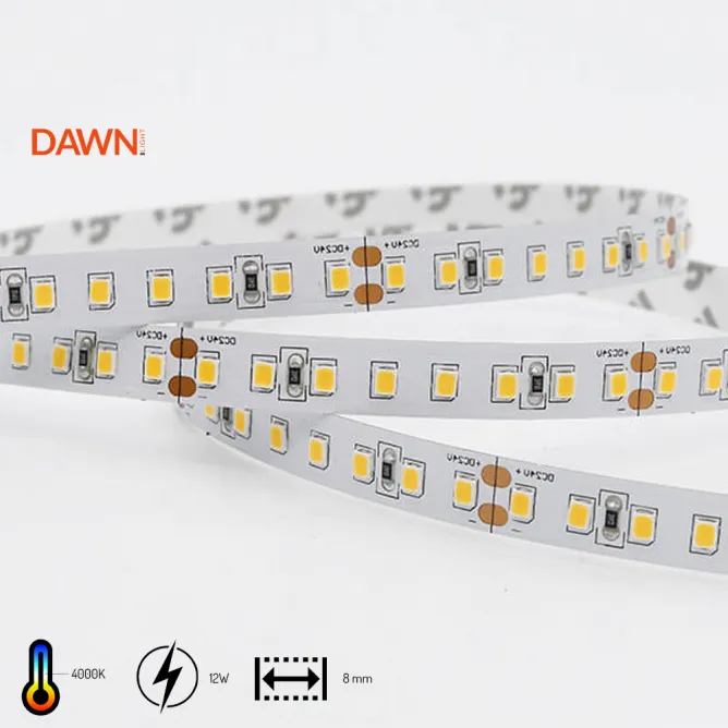 DAWN LED TRAKA 12V 12W/m 4000K IP20 (HL 2835-120-NW, 5met, 8mm)