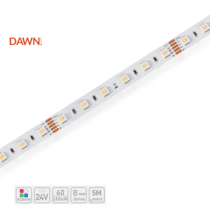 DAWN LED TRAKA 24V 19.2W/M RGB+3000K IP20 (HL 5050-60-RGBWW, 5m, 12mm)