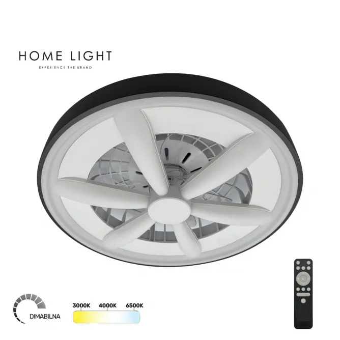 LED PLAFONJERA YL-FAN-G001 48W 2700K/4000K/6500K CRNA DIMOBILNA