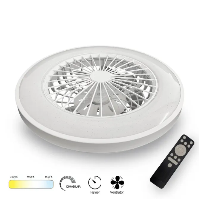 LED PLAFONJERA YL-FAN-G010 48W 3000K/4000K/6500K BELA DIMABILNA