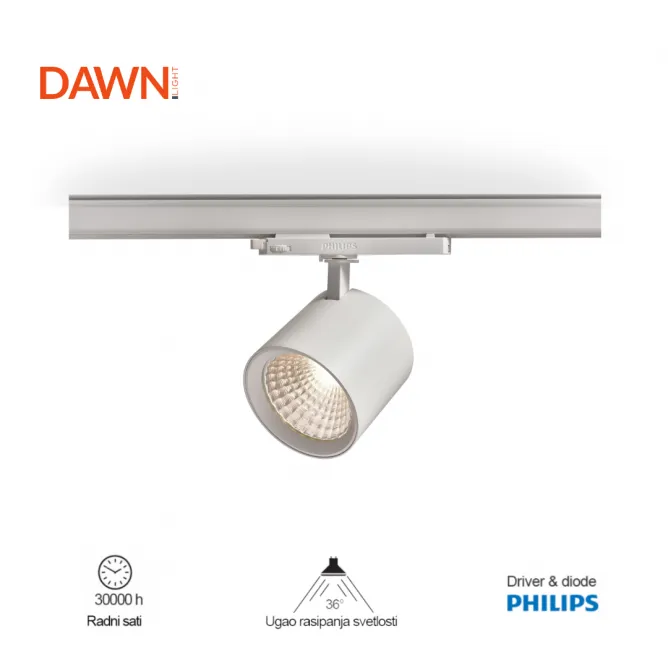 LED REFLEKTOR ŠINSKI 301210-1 30W 3000K BELI TROSTEPENI