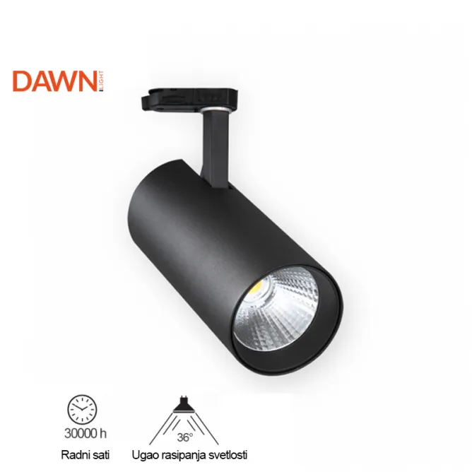LED REFLEKTOR ŠINSKI JM 4069 20W 3000K 36° CRNI TROSTEPENI