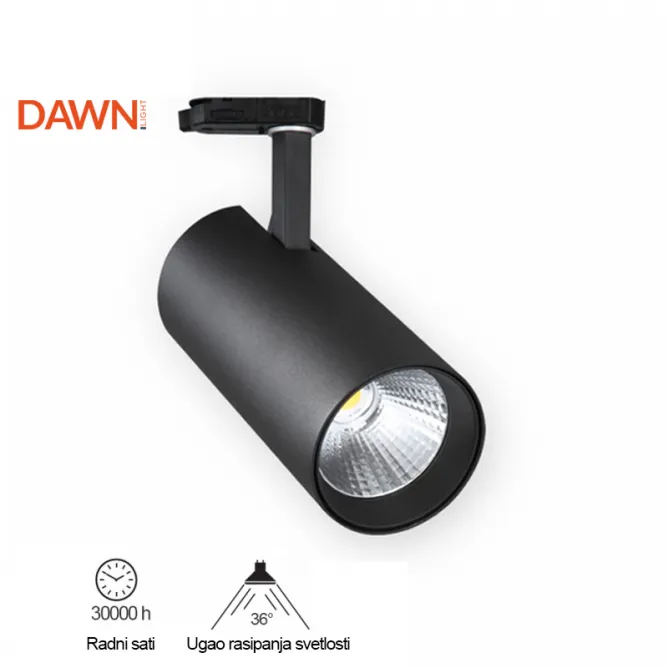 LED REFLEKTOR ŠINSKI JM 4070 30W 4000K 36° CRNI TROSTEPENI