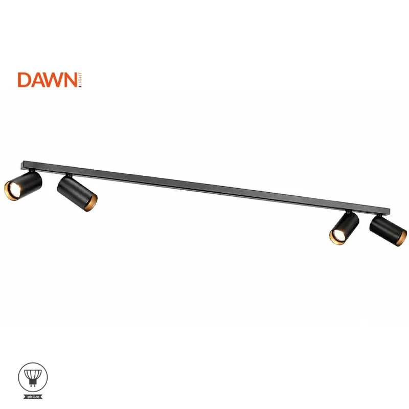 LED SVETILJKA 052/4 PLAFONSKA 4*GU10 IP20 CRNA