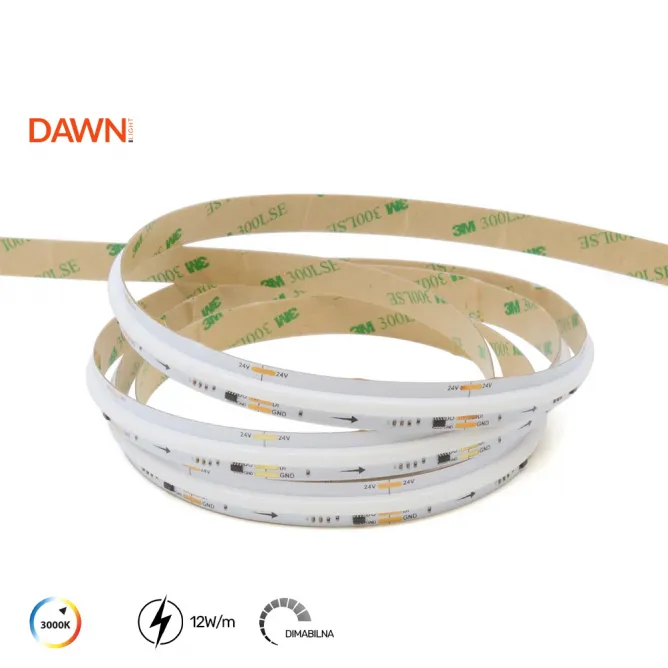 LED TRAKA SPI 24V 12W/m 3000K IP20 (COB-360D-WW, 5met, 10mm)