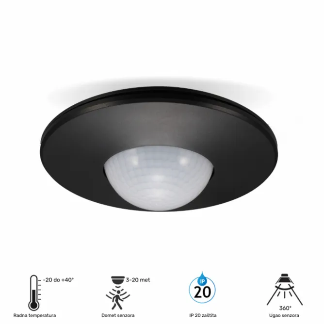 SENZOR POKRETA ST05K 360C IP20 CRNI