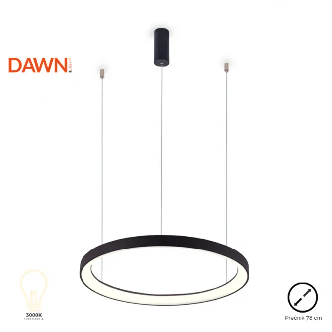 VESTA 366 VISILICA LED 60W 3000K CRNA (Ø 780 mm)