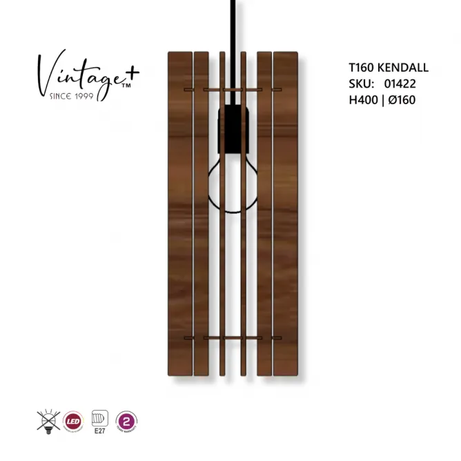 VINTAGE KENDALL T160 VISILICA 1*E27 (Ø 160 mm, h-400 mm) – SKU01422