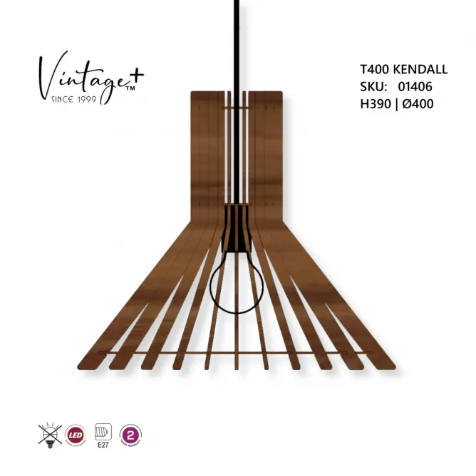 VINTAGE KENDALL T400 VISILICA 1*E27 (Ø 400 mm, h-390 mm) – SKU01406