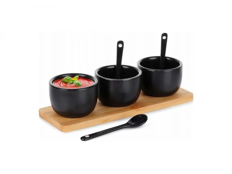 139686 -Set od tri cinije sa kasicicom CRNI
