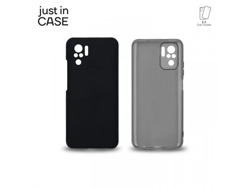 2u1 Extra case MIX paket CRNI za Redmi Note 10s