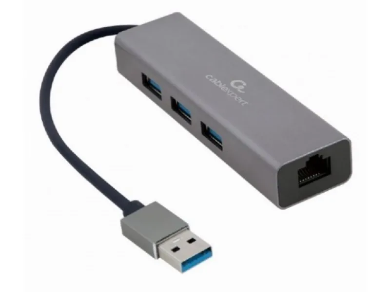 A-AMU3-LAN-01 USB AM Gigabit network adapter with 3-port USB 3.0 hub 40285