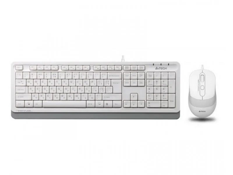 F1010 USB US bela tastatura + USB beli miš