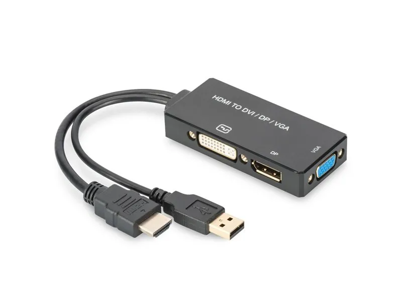 Adapter HDMI na DP/DVI/VGA 0.2m crni