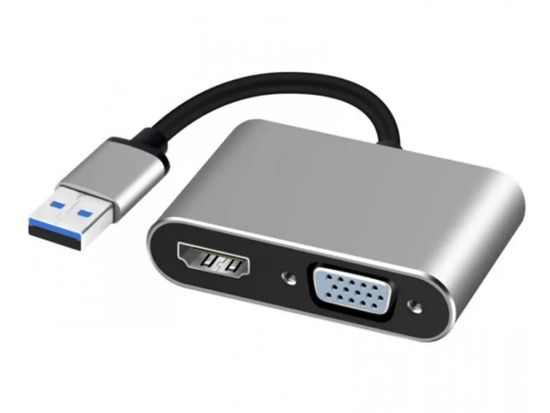 Adapter-konvertor USB 3.0 na HDMI+VGA