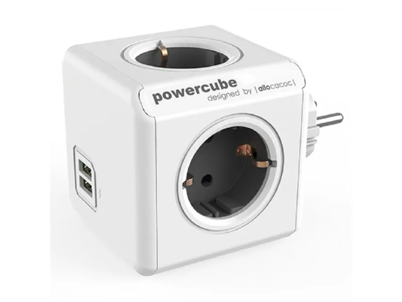 PowerCube Original USB 4xSchuko + dual USB 1202GY/DEOUPC