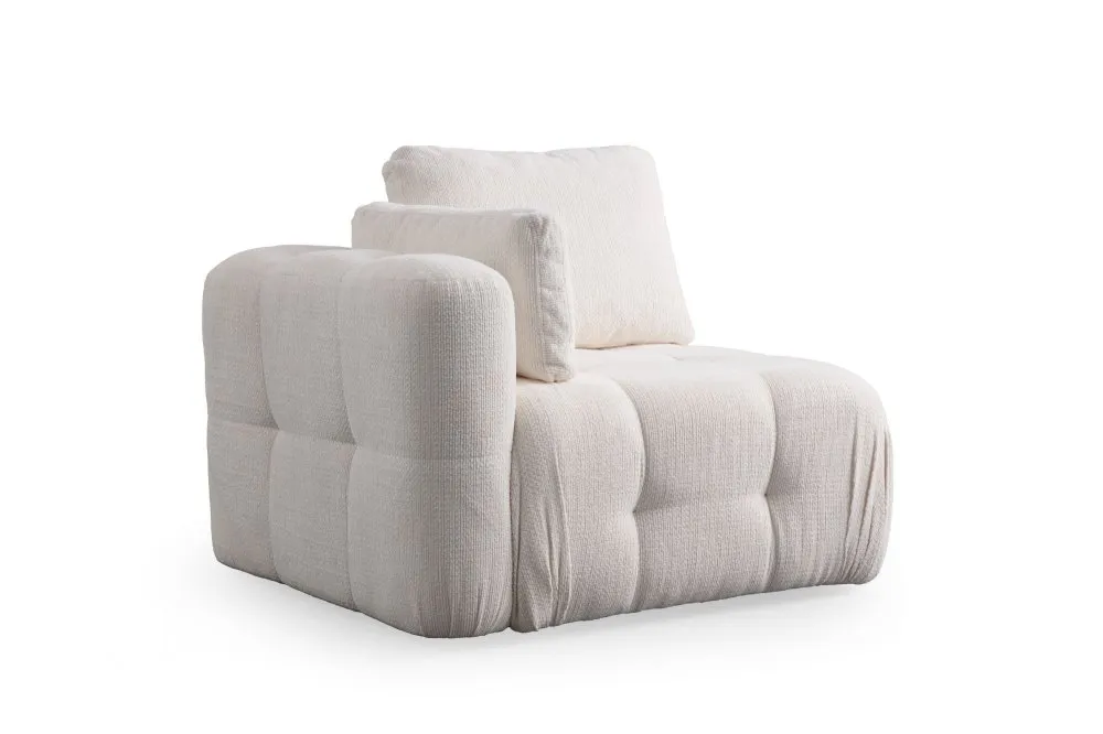 Amaris L1 White 1-Seat Sofa