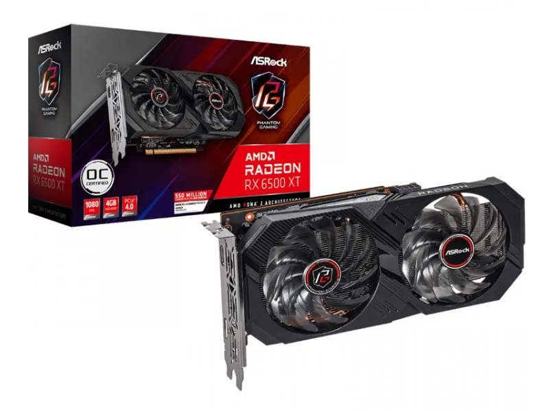 AMD Radeon RX 6500 XT Phantom Gaming D 4G OC 4GB 64bit RX6500XT PGD 4GO