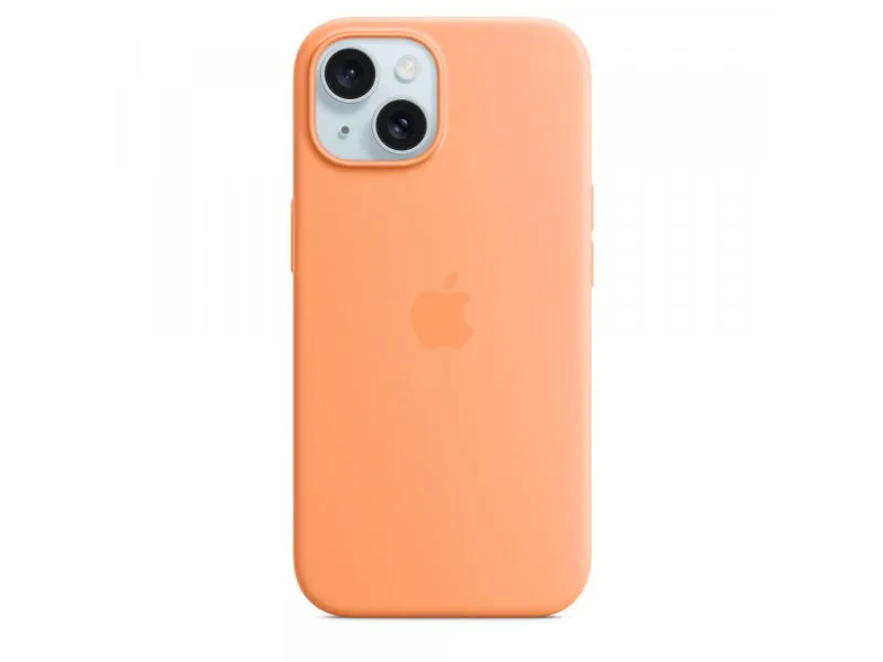 iPhone 15 Silicone Case w MagSafe - Orange Sorbet (mt0w3zm/a)