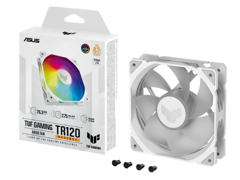 TUF GAMING TR120 ARGB REVERSE WHITE ventilator