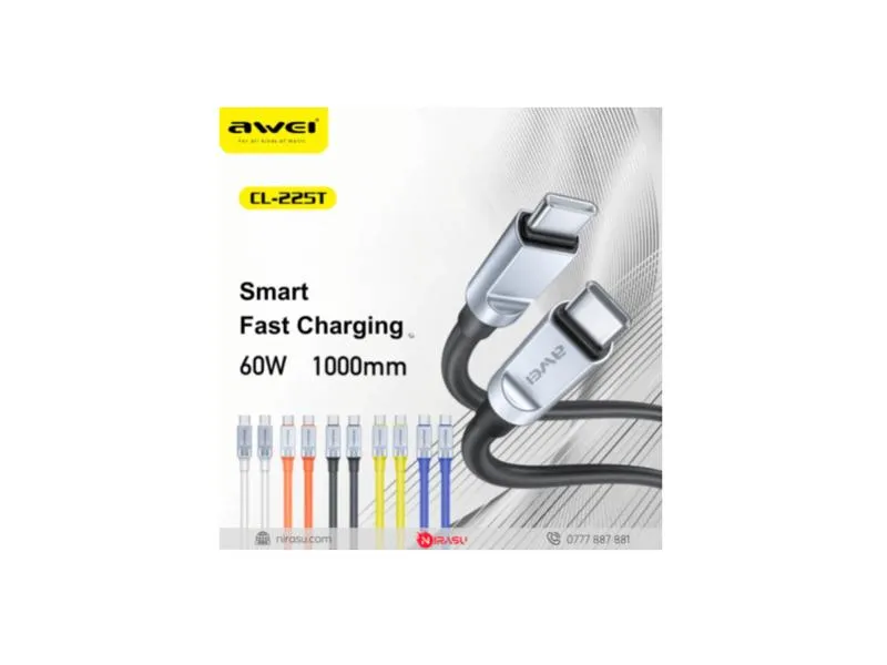 Awei Kabl 3.1 USB tip C M/M 1m CL-225T, crni
