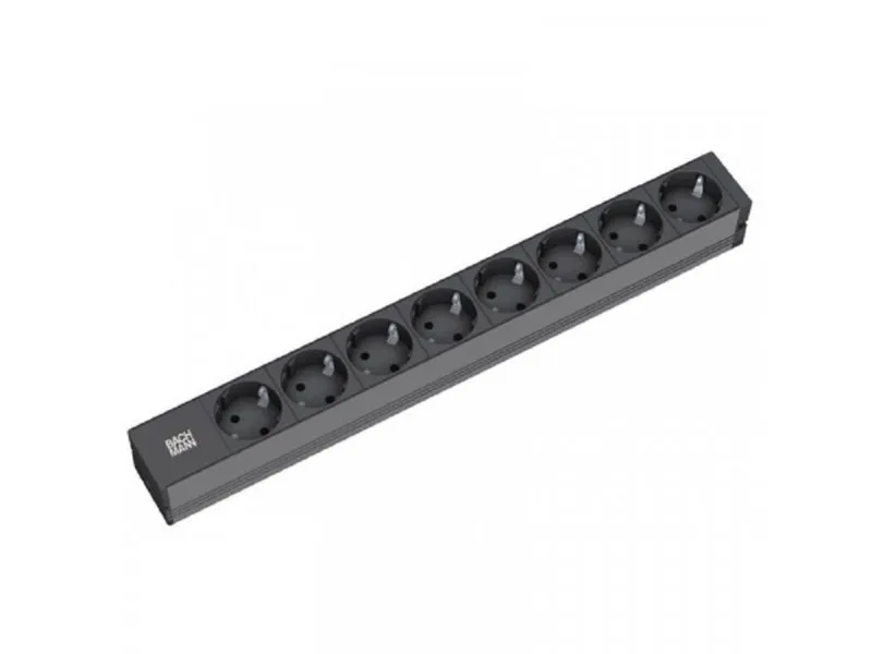 PDU Basic PVC 19''1U, 8xšuko sa prenaponskom zaštitom,16A,kabl 2m 801.0009