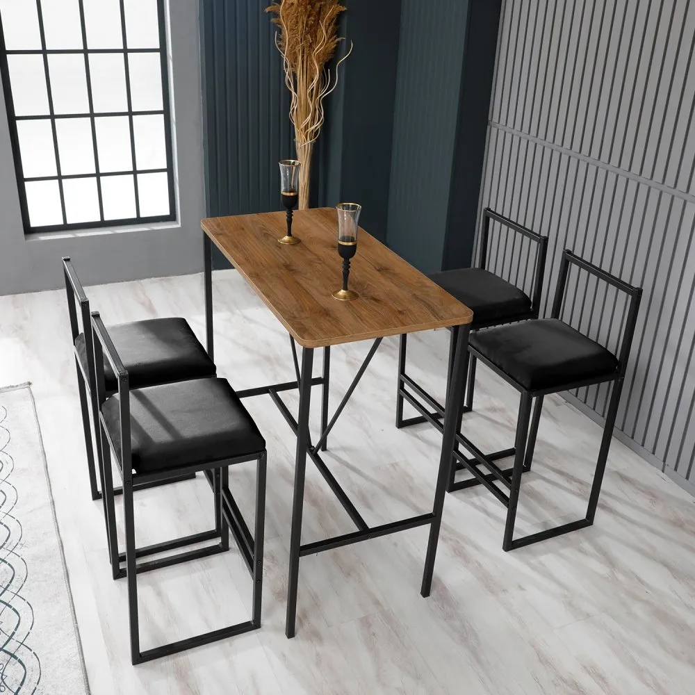 Barski sto i stolice Nordic Black