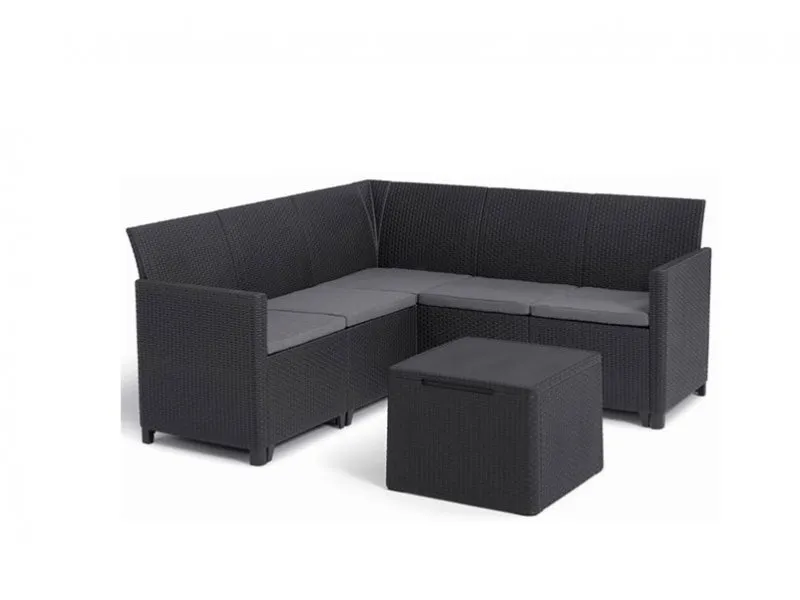 Baštenska garnitura Marie 5 seater sa box stolom grafit CU 256703