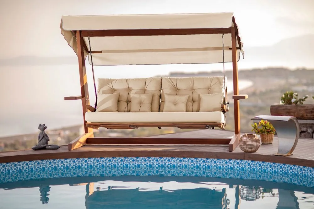 Baštenska ljuljaška trosed Luna Deluxe 2600 Beige