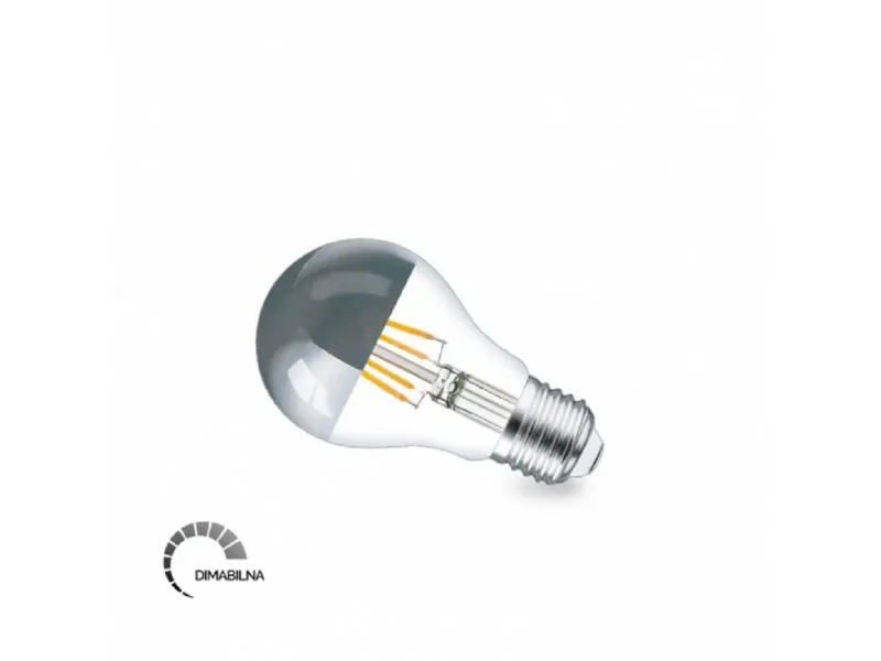 LED Filament sijalica A60 6W E27 2700K Top Silver