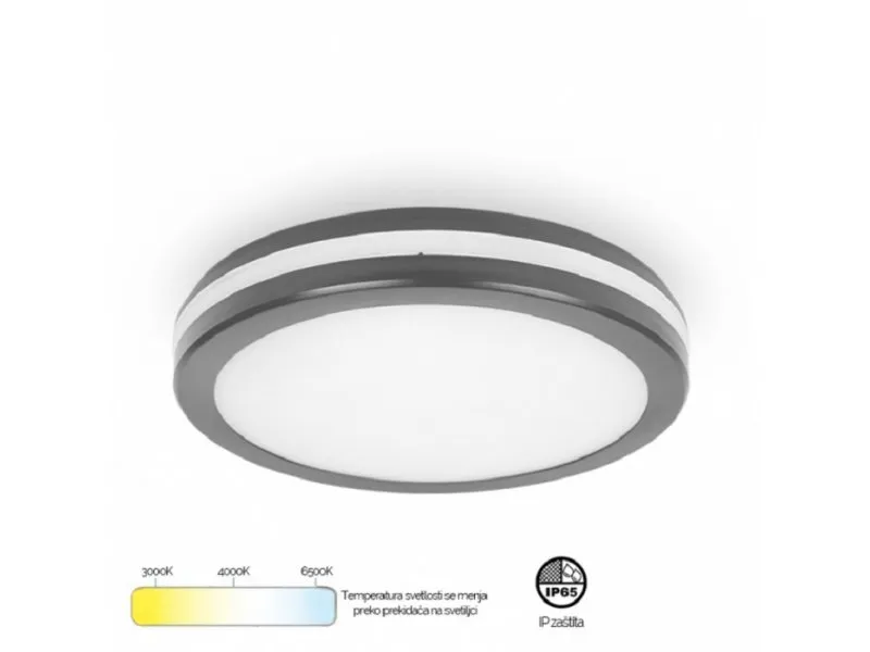 LED plafonjera X09-300-24W 3000/4000/6500K IP65 ANTRACIT