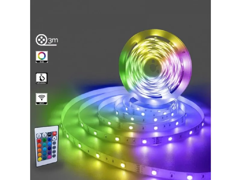 led traka KU-5050-30 RGB 12V IP20 WIFI SET(3met, 15W)